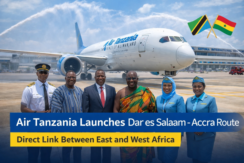 Air Tanzania Company Limited (ATCL), the flag carrier of the United Republic of Tanzania, has officially launched direct flight services between Dar es Salaam (DAR) and Accra (ACC)